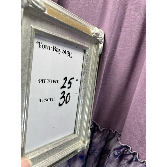 LOGO Lori Goldstein Jacket Large Purple Sheer Ruffle Floral Long Sleeve Stretch - Picture 6 of 6